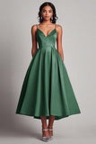 A Line Spaghetti Straps Red Formal Dress