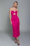 Sweetheart Dark Green Cut Out Sheath Midi Formal Dress