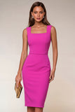 Bodycon Navy Spaghetti Straps Midi Work Dress