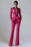Dark Green Peaked Lapel 2 Piece Classic Women Suits