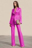 2-Piece Peak Lapel One Button Dusty Rose Work Suit