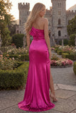 One Shoulder Mermaid Blush Ruched Prom Dress