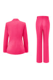 Dark Fuchsia 2 Piece Notched Lapel Women Prom Suit