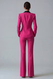 Dark Green Peaked Lapel 2 Piece Classic Women Suits