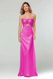 Strapless Keyhole Sheath Sky Blue Formal Dress