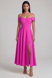 Off the Shoulder Corset A Line Satin Yellow Maxi Dress