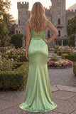Burgundy Mermaid Satin Cowl Neck Maxi Prom Dress
