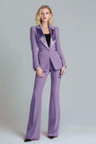 Peak Lapel 2 Piece Slim Fit Red Women Business Suits