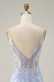 Light Blue Corset Appliqued Bodycon Homecoming Dress with Sequins
