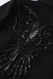 Shawl Lapel Black Beaded Women Prom Blazer With Sequins