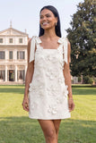 A-Line Lilac Floral Homecoming Dress with Sash