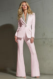 Shawl Lapel White 2-Piece Women Work Suits With Sequins