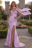 Mermaid Strapless Blush Corset Prom Dress