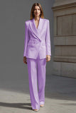 2-Piece Ivory Peak Lapel Work Suit