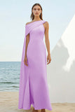 Sheath One Shoulder White Formal Dress