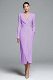 Ivory Sheath V-Neck Work Dress With Long Sleeves