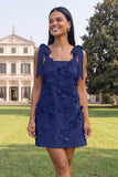 A-Line Lilac Floral Homecoming Dress with Sash
