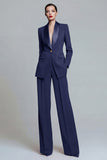 2 Piece Dark Green Shawl Lapel Single Buckle Women Suits