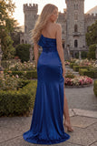 One Shoulder Mermaid Blush Ruched Prom Dress