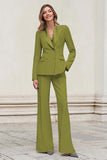 Silver Peak Lapel Double Breasted 2-Piece Women Suits