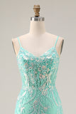 Sparkly Purple Mermaid Appliqued Maxi Prom Dress