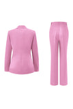 Dark Fuchsia 2 Piece Notched Lapel Women Prom Suit