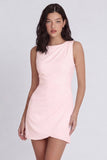 Satin Sleeveless Ruched Bodycon Mini White Dress