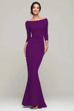 Simple Mermaid Bateau Neck Black Tie Dress