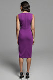 Grey Ruched Midi Dress with Slit