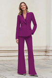 Silver Peak Lapel Double Breasted 2-Piece Women Suits