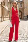 Sky Blue 2 Piece Sleeveless Slim Fit Women Suits