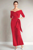 Navy Mermaid Off the Shoulder Mother of The Bride Dress