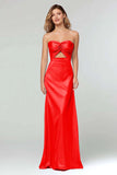 Strapless Keyhole Sheath Sky Blue Formal Dress