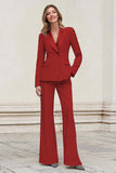 Silver Peak Lapel Double Breasted 2-Piece Women Suits
