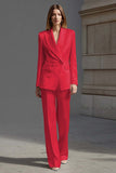 2-Piece Ivory Peak Lapel Work Suit