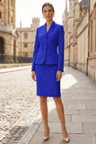 Light Yellow Notched Lapel 2 Piece Short Work Dress