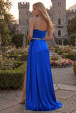 Sparkly One Shoulder Dark Green Ruched Prom Dress