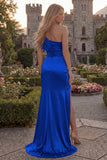 One Shoulder Mermaid Blush Ruched Prom Dress