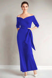 Navy Mermaid Off the Shoulder Mother of The Bride Dress