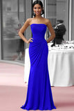 Coffee Strapless Sheath Ruched Gala Dress