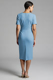 Ruched Champagne Bodycon Midi Dress