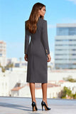 Black Peak Lapel Double Breasted Blazer Dress