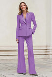 Silver Peak Lapel Double Breasted 2-Piece Women Suits