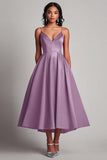 A Line Spaghetti Straps Red Formal Dress