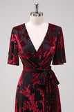 Burnout Velvet Dark Green Wedding Guest Dress