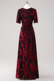 Burnout Velvet Dark Green Wedding Guest Dress