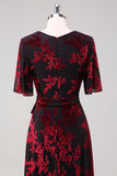 Burnout Velvet Dark Green Wedding Guest Dress