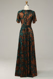 Burnout Velvet Dark Green Wedding Guest Dress