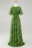 Burnout Velvet Dark Green Wedding Guest Dress