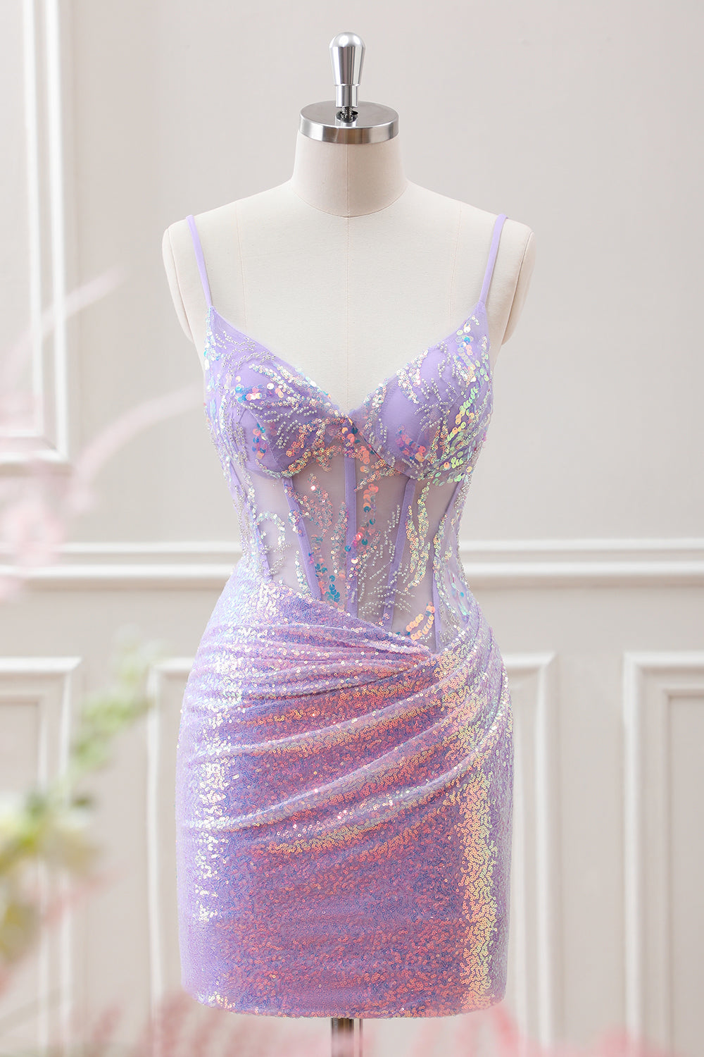 Sequin Homecoming Sparkly Tight Backless Mini Graduation Dress...